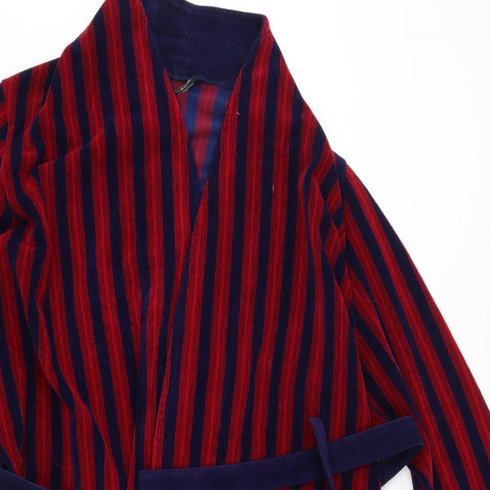 M&S Mens Red Striped   Robe Size L