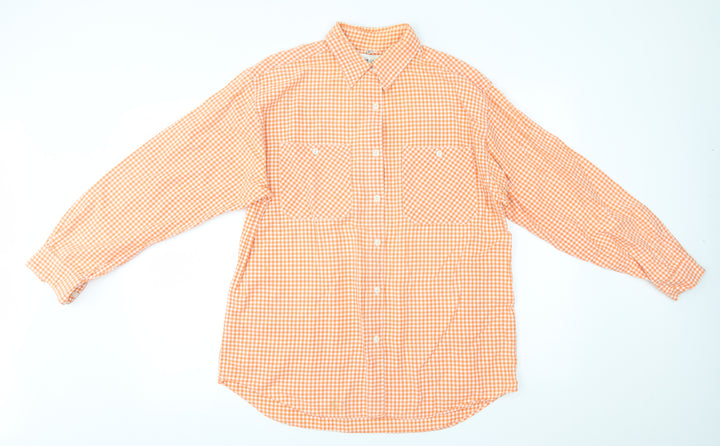 New Look Mens Orange Check   Button-Up Size L