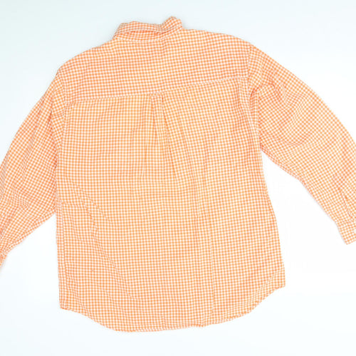New Look Mens Orange Check   Button-Up Size L