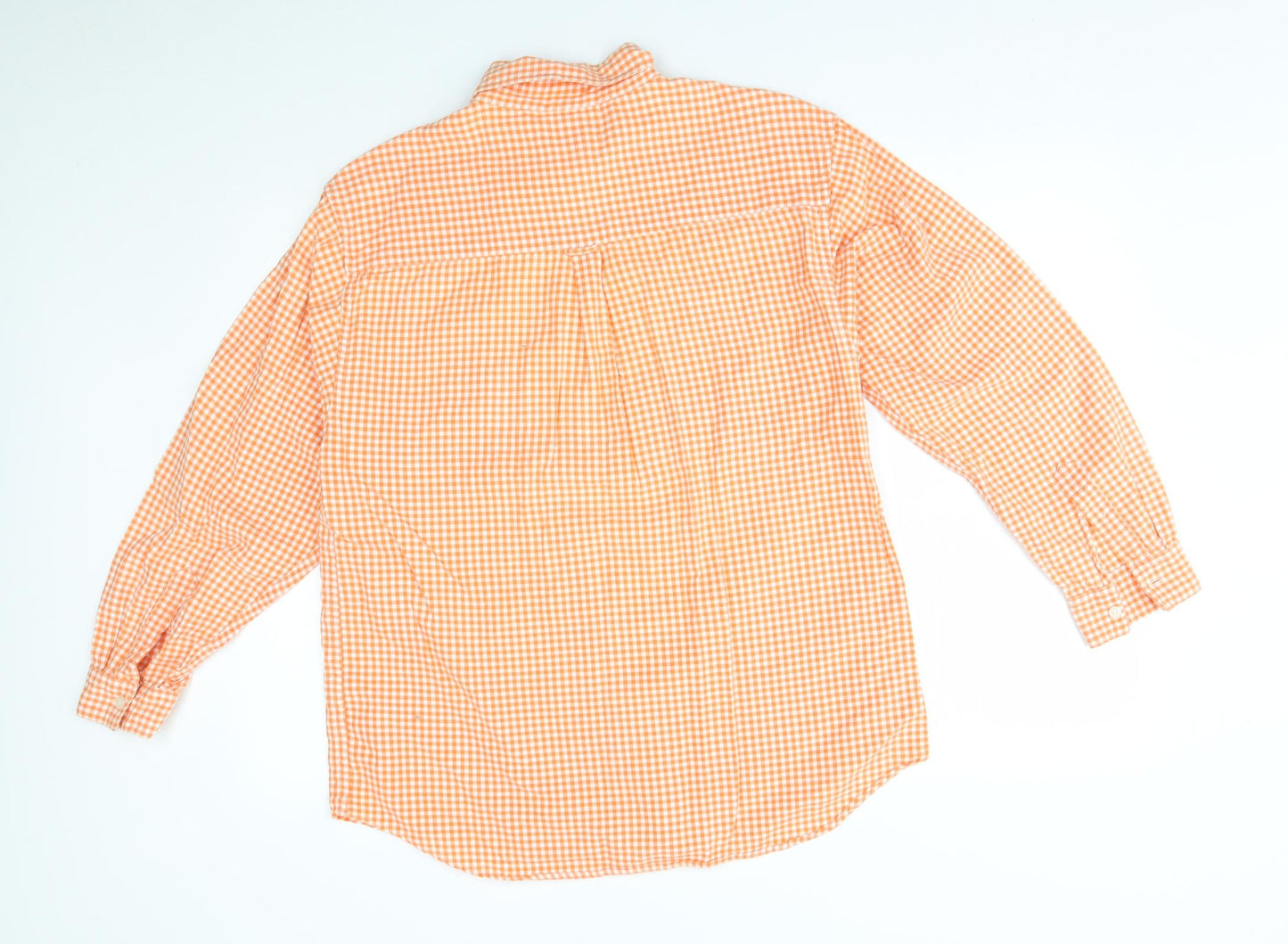 New Look Mens Orange Check   Button-Up Size L