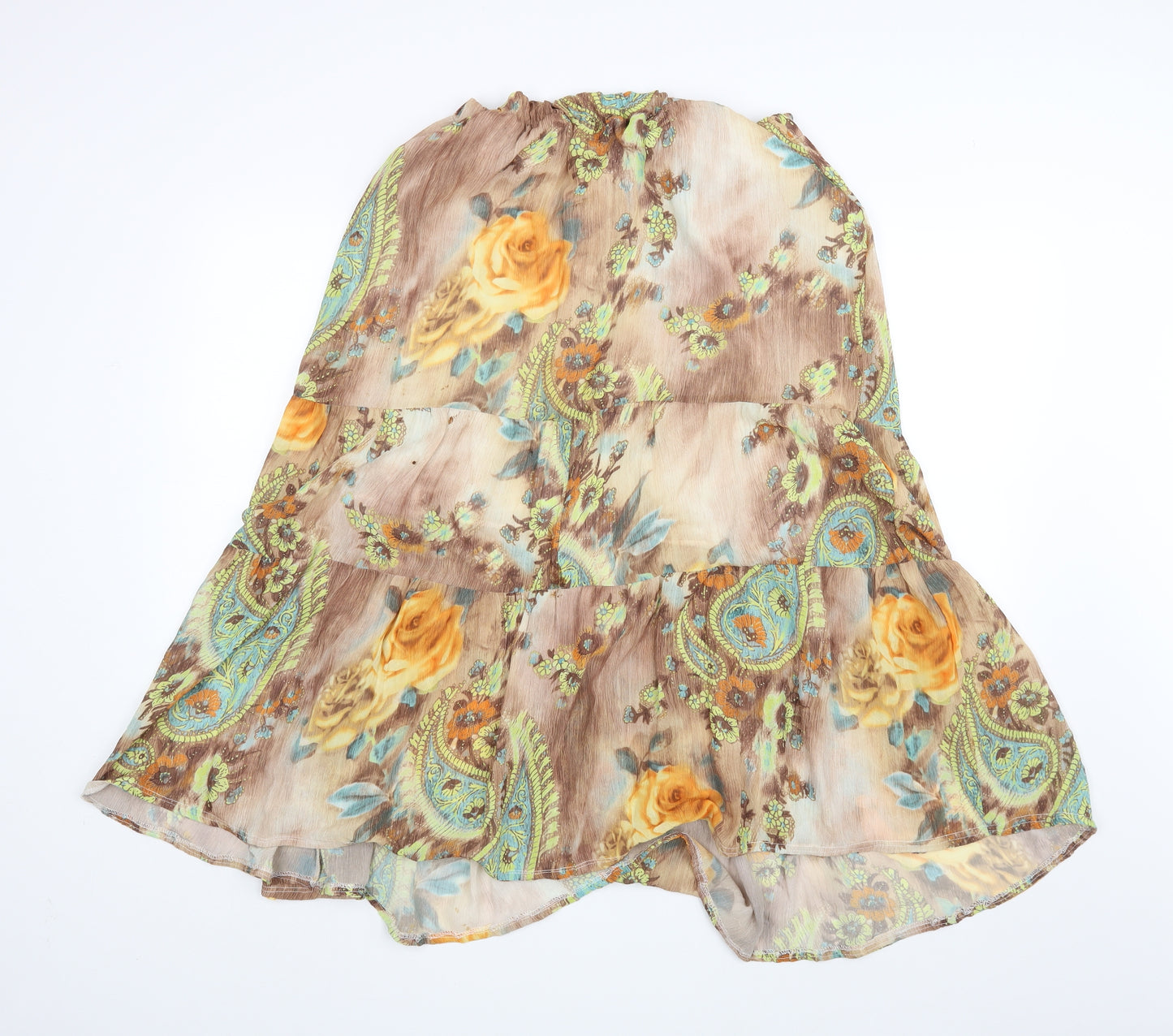 alabay Womens Brown Floral  Maxi Skirt One Size