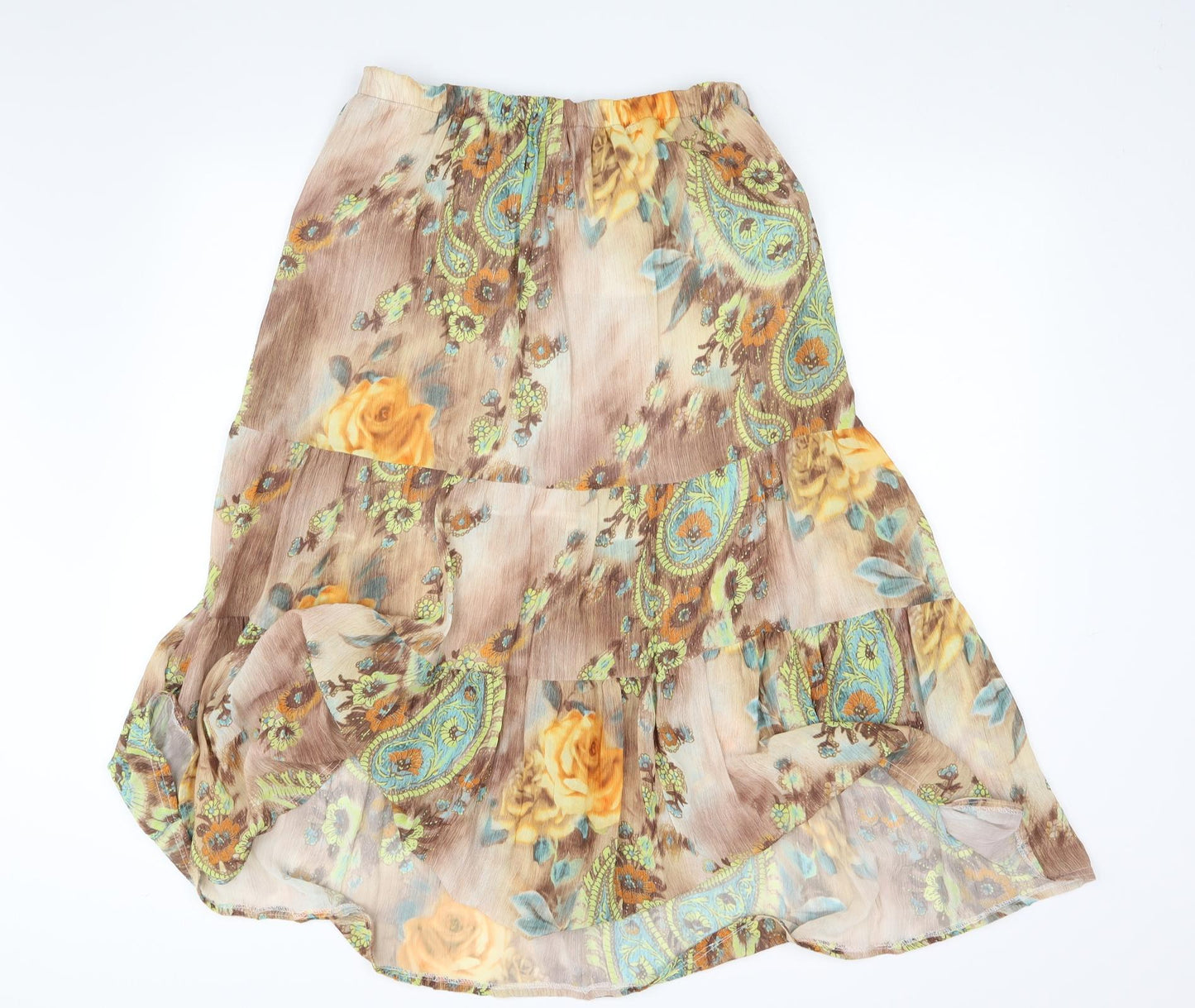 alabay Womens Brown Floral  Maxi Skirt One Size