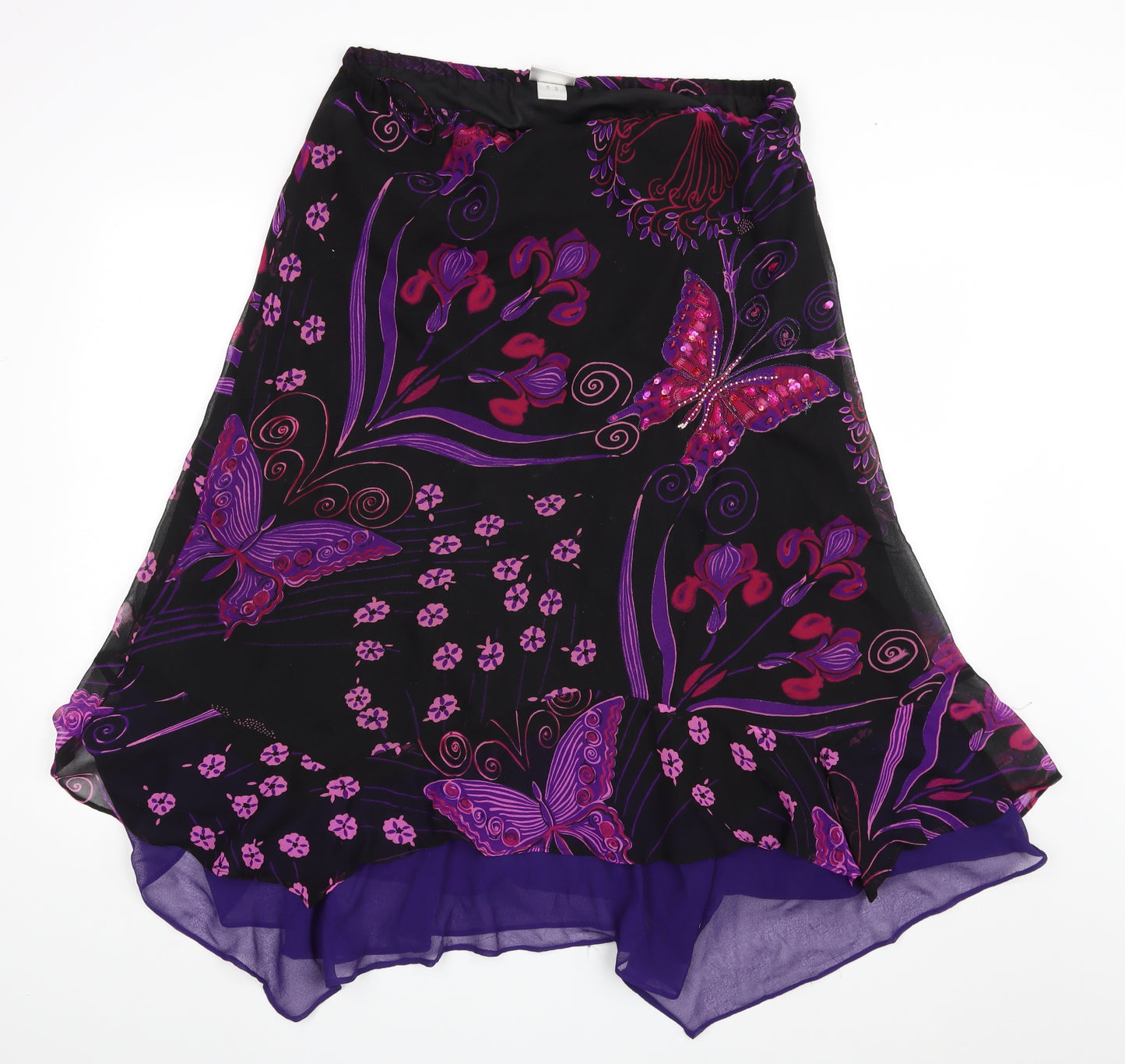 Roman Womens Purple Floral  Maxi Skirt Size 14