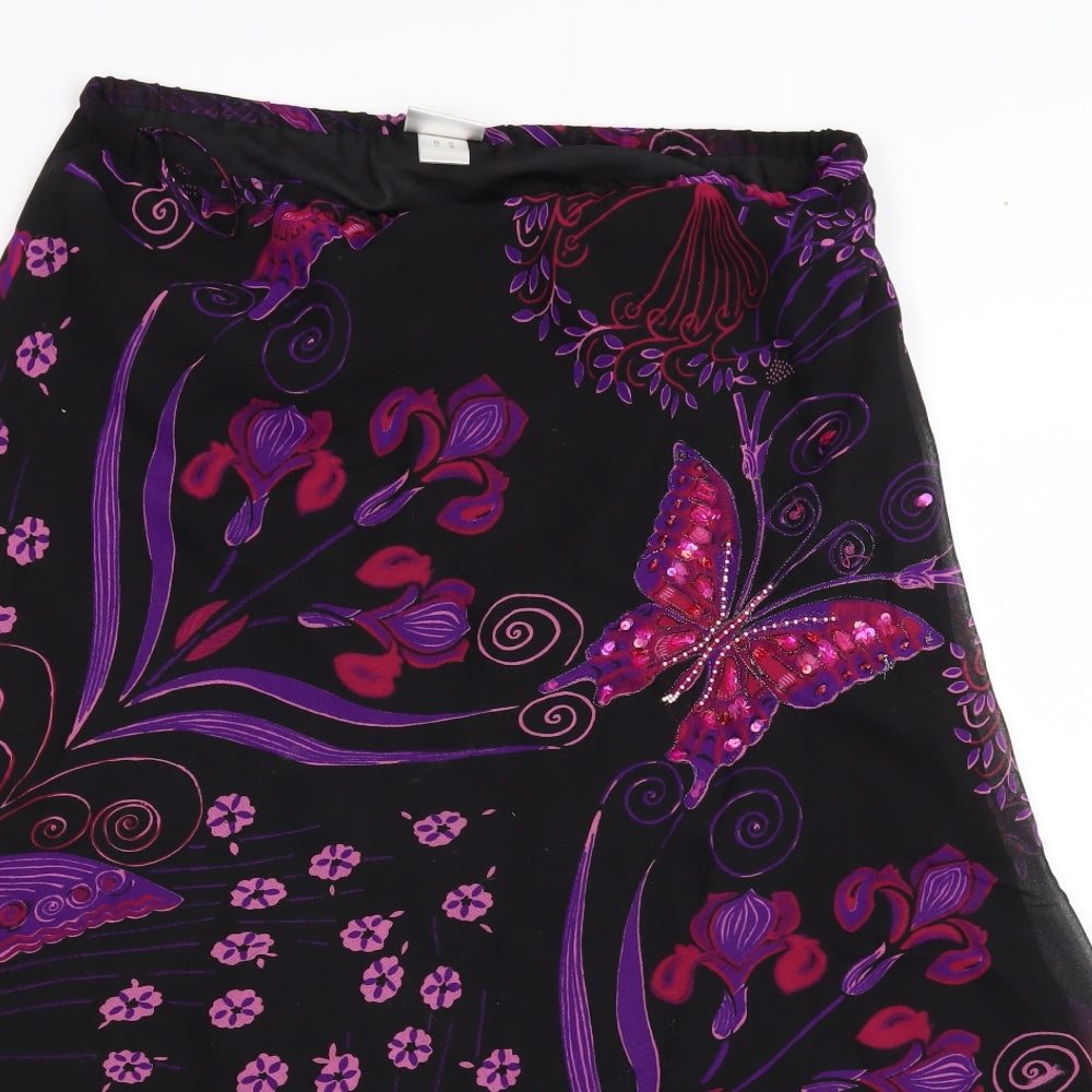 Roman Womens Purple Floral  Maxi Skirt Size 14