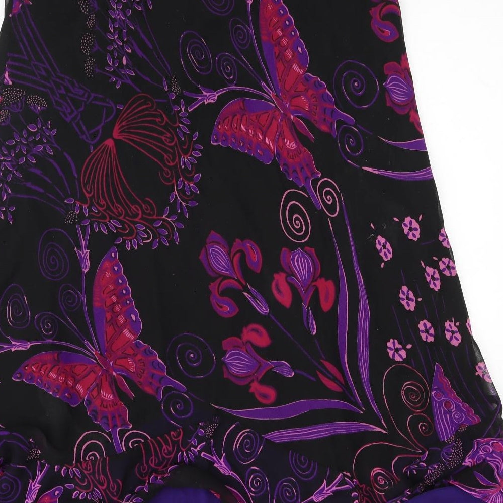 Roman Womens Purple Floral  Maxi Skirt Size 14