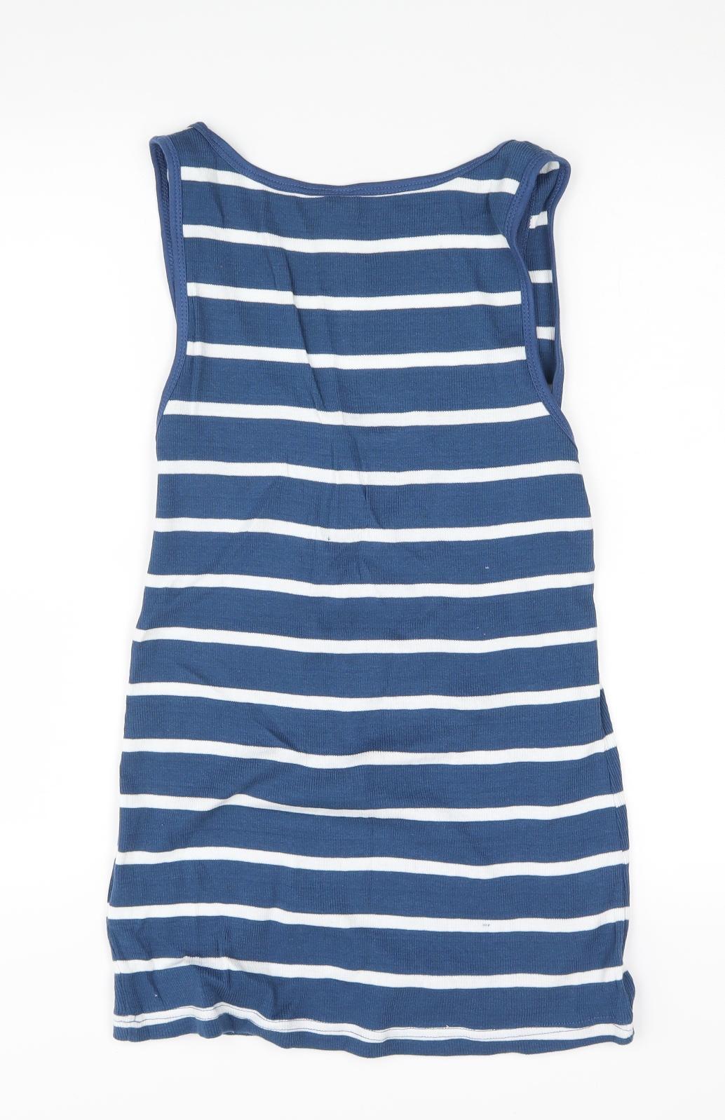 Seduce Womens Blue Striped  Vest Jumper Size 16