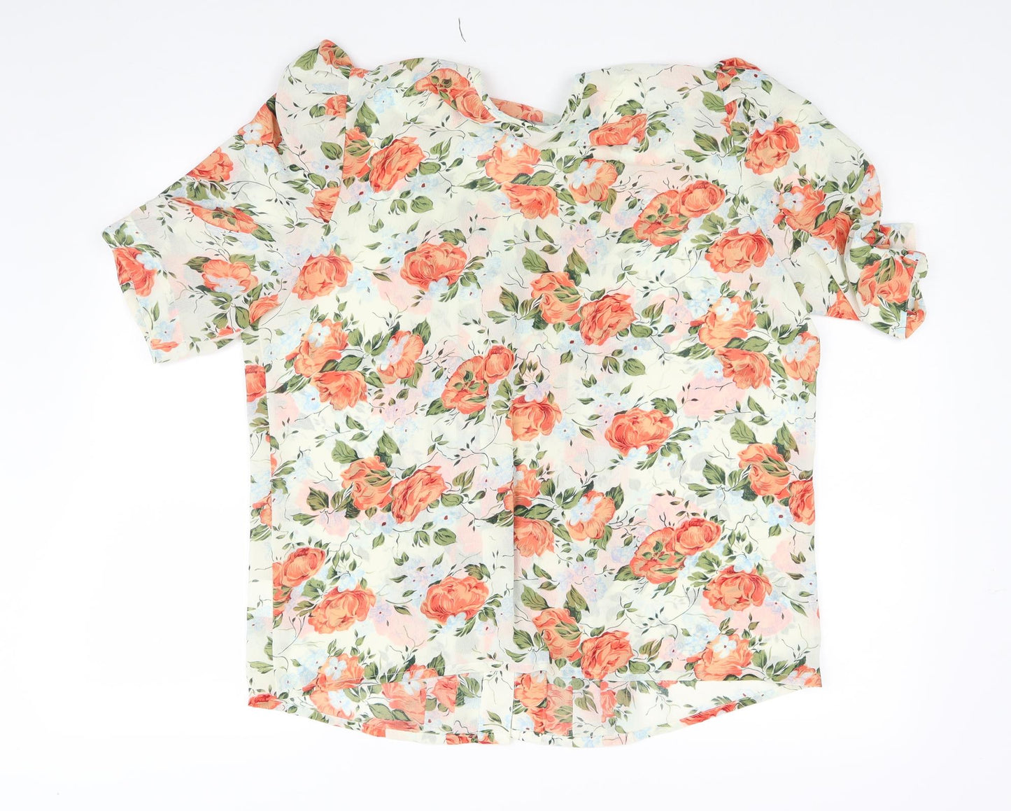 Jacques Vert Womens Green Floral  Basic Button-Up Size 16