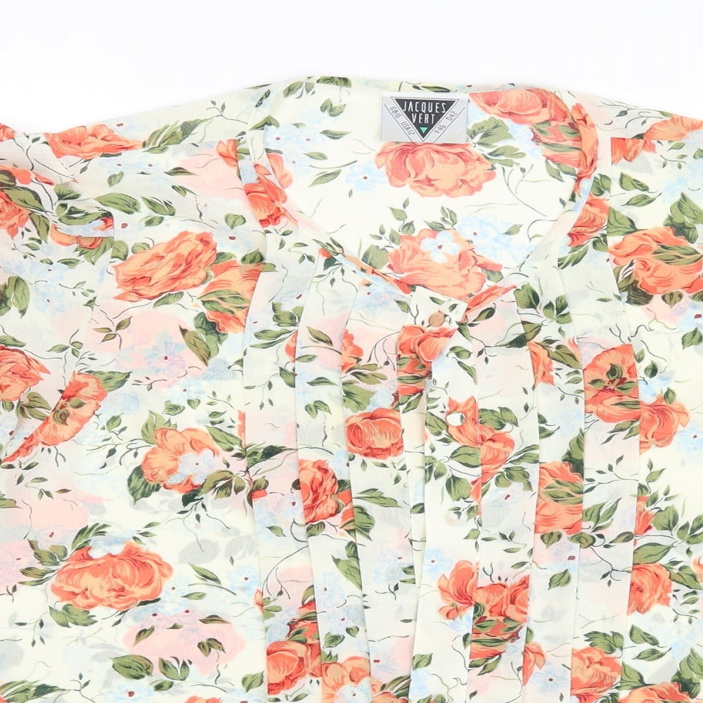 Jacques Vert Womens Green Floral  Basic Button-Up Size 16