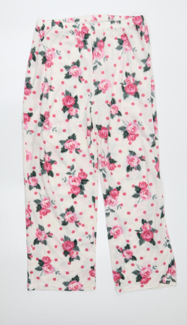 EWM Womens Pink Floral  Jogger Trousers Size L L27 in - lounge