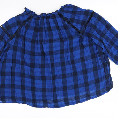 M&S Womens Blue Plaid  Pullover Jumper Size 20