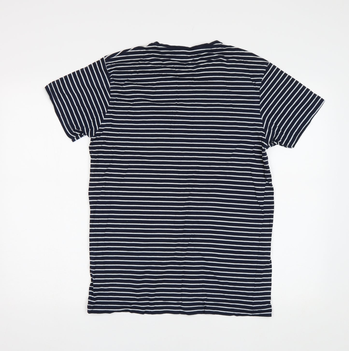 Cedar Wood State Mens Blue Striped   T-Shirt Size M