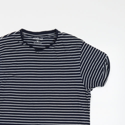 Cedar Wood State Mens Blue Striped   T-Shirt Size M