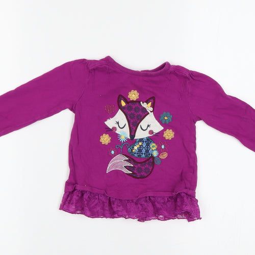 M&Co Baby Purple   Basic Blouse Size 9-12 Months  - Fox