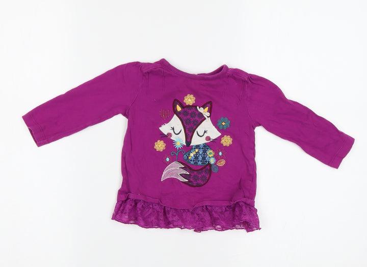 M&Co Baby Purple Basic Blouse Size 9-12 Months - Fox