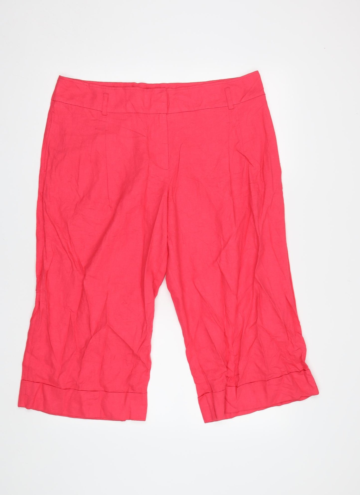 M&S Womens Pink   Cropped Trousers Size 18 L21 in