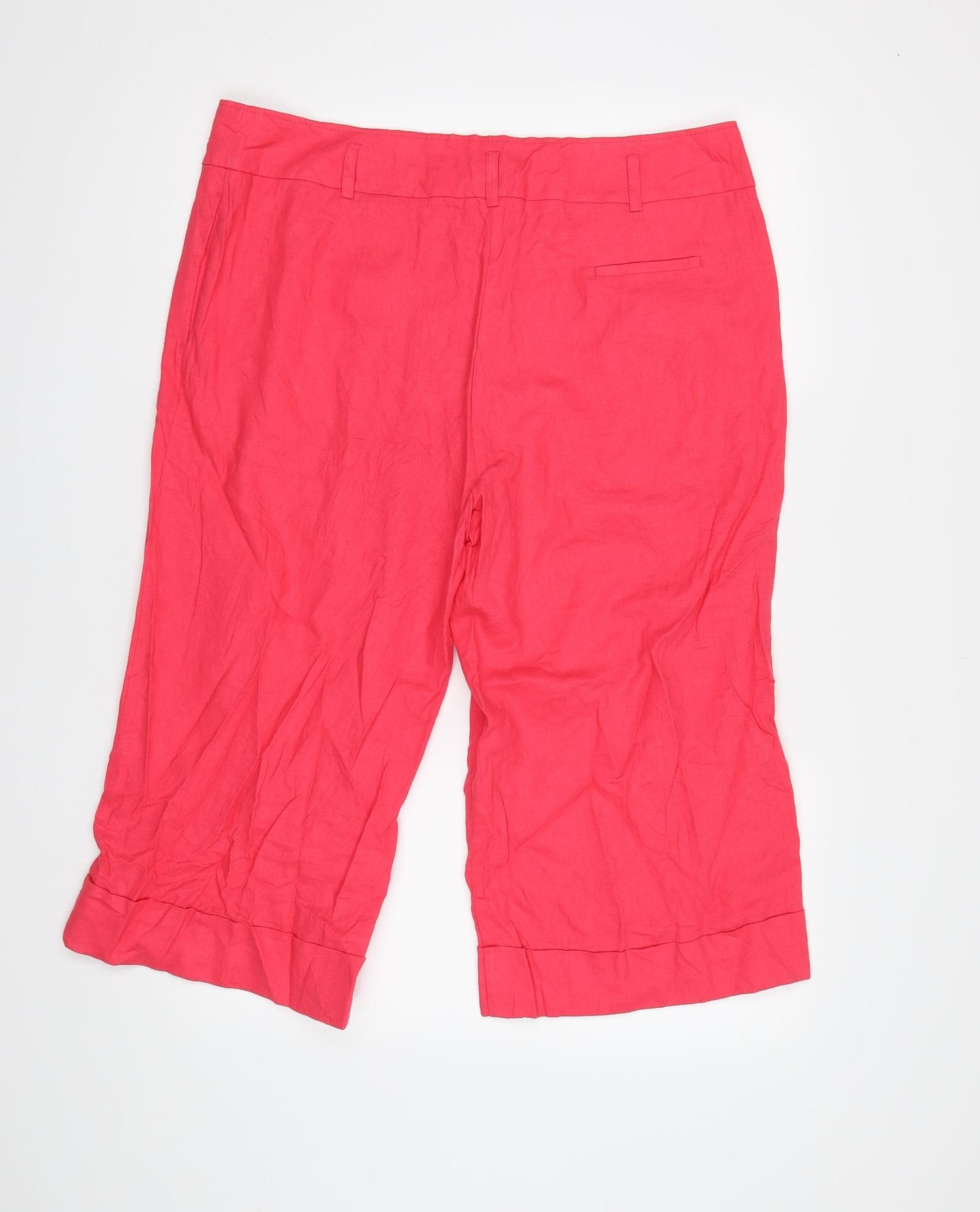 M&S Womens Pink   Cropped Trousers Size 18 L21 in