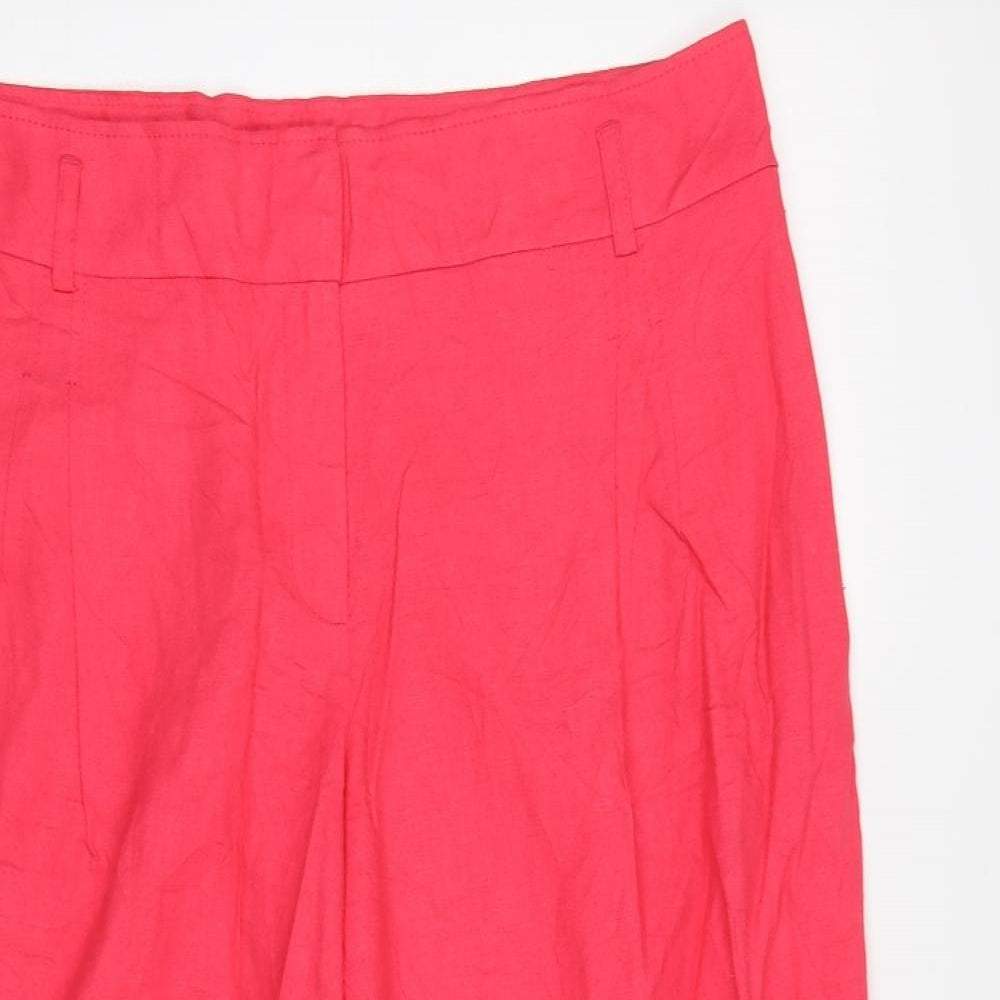 M&S Womens Pink   Cropped Trousers Size 18 L21 in