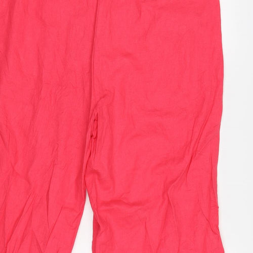 M&S Womens Pink   Cropped Trousers Size 18 L21 in
