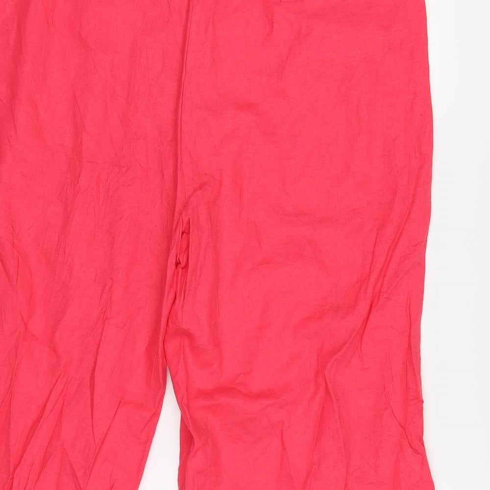 M&S Womens Pink   Cropped Trousers Size 18 L21 in