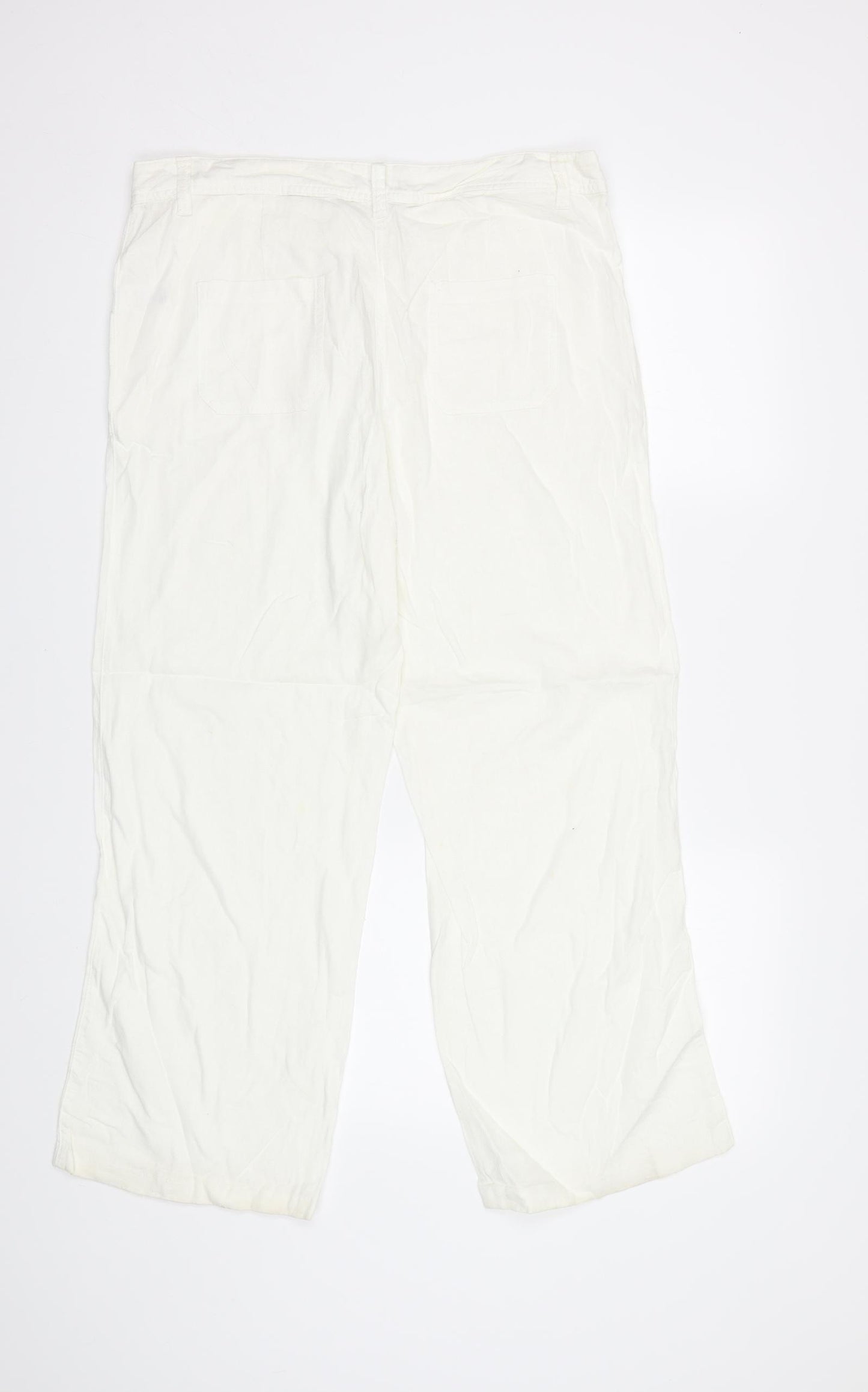 F&F Womens White   Trousers  Size 14 L26 in