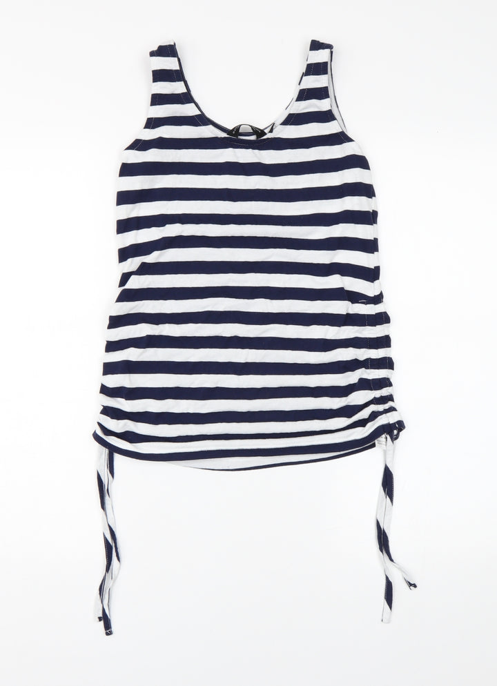 Dorothy Perkins Womens Blue Striped Basic Tank Size 8