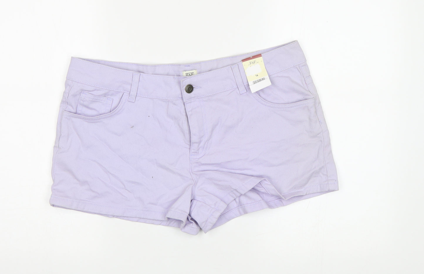 F&F Womens Purple   Hot Pants Shorts Size 16