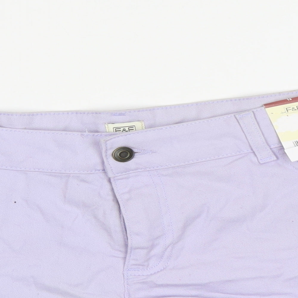 F&F Womens Purple   Hot Pants Shorts Size 16