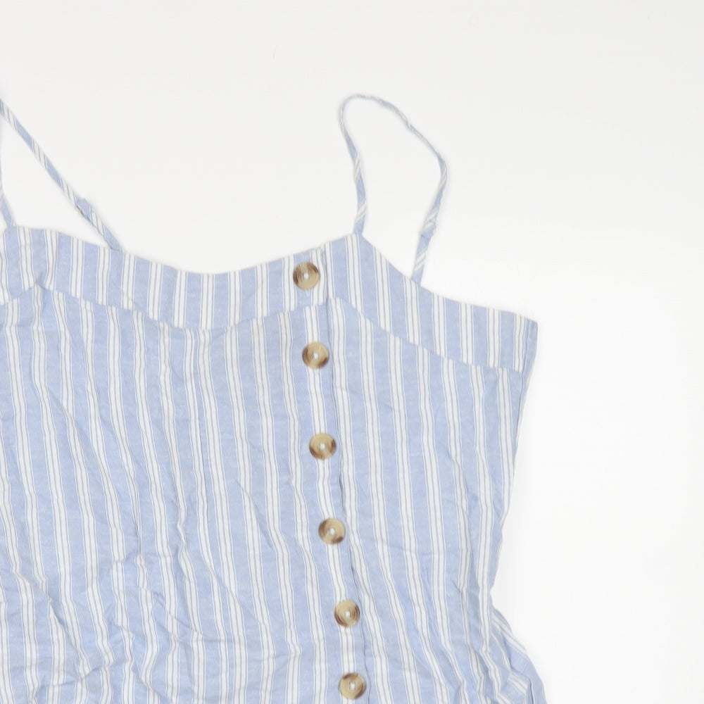 Primark Womens Blue Striped  Playsuit One-Piece Size 14
