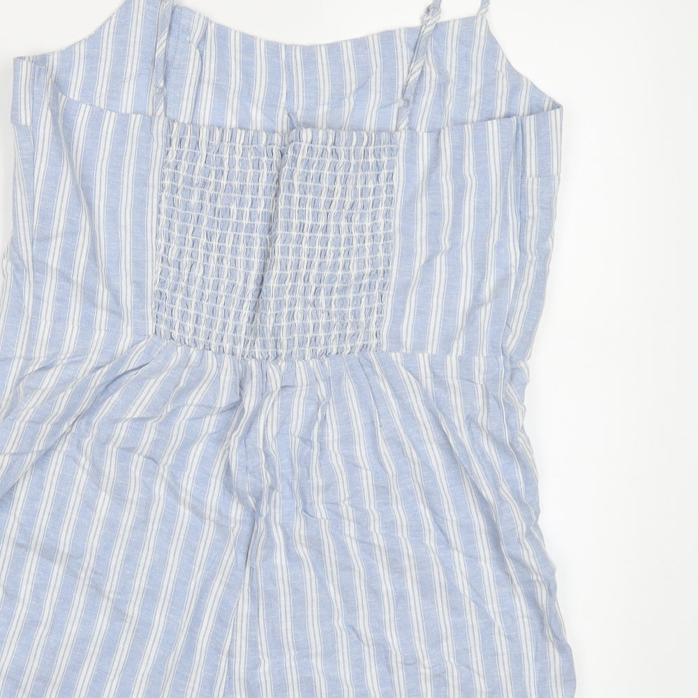 Primark Womens Blue Striped  Playsuit One-Piece Size 14