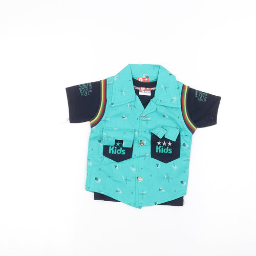 top kids Baby Blue   Basic Polo Size 0-3 Months