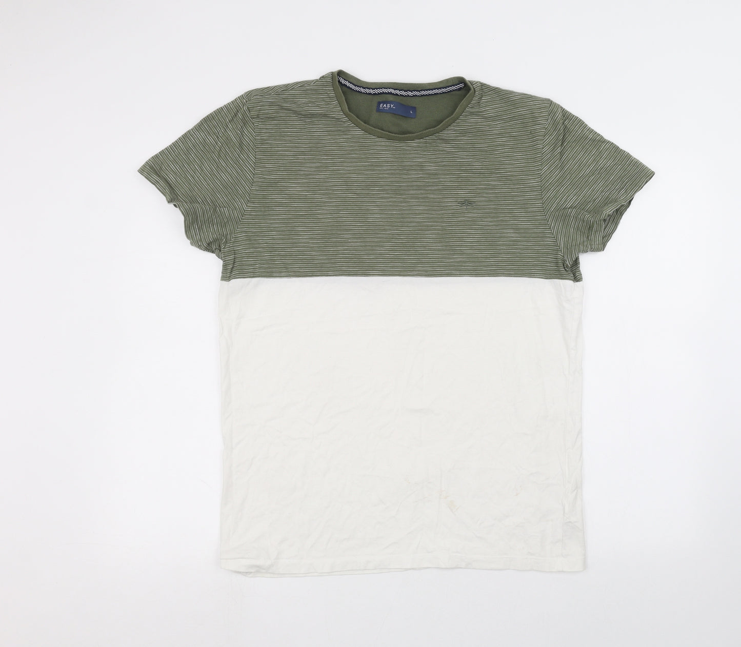 Easy Mens White    T-Shirt Size L