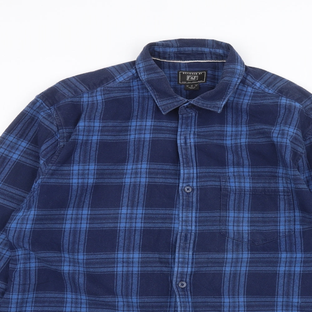 F&F Mens Blue    Dress Shirt Size XL