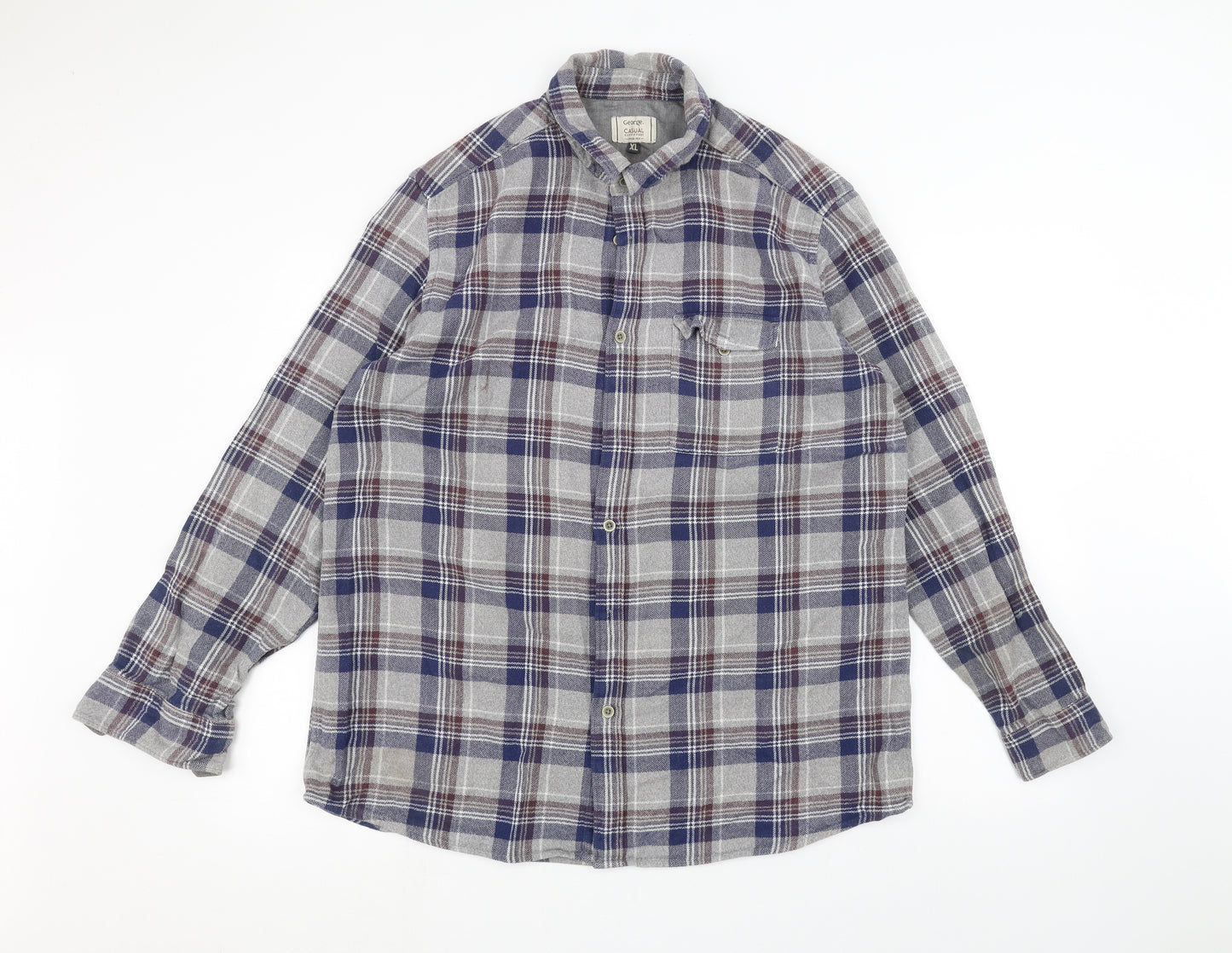 George Mens Grey    Dress Shirt Size XL