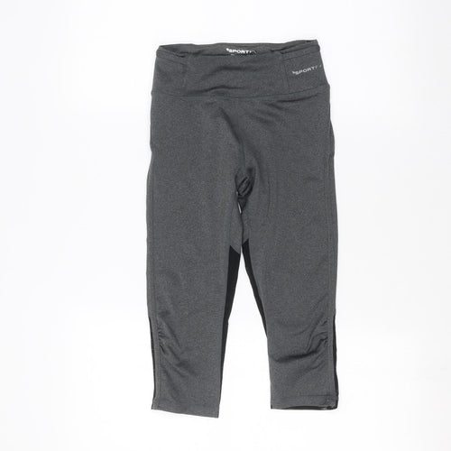 SportFX Womens Grey   Cropped Leggings Size 6 L20 in