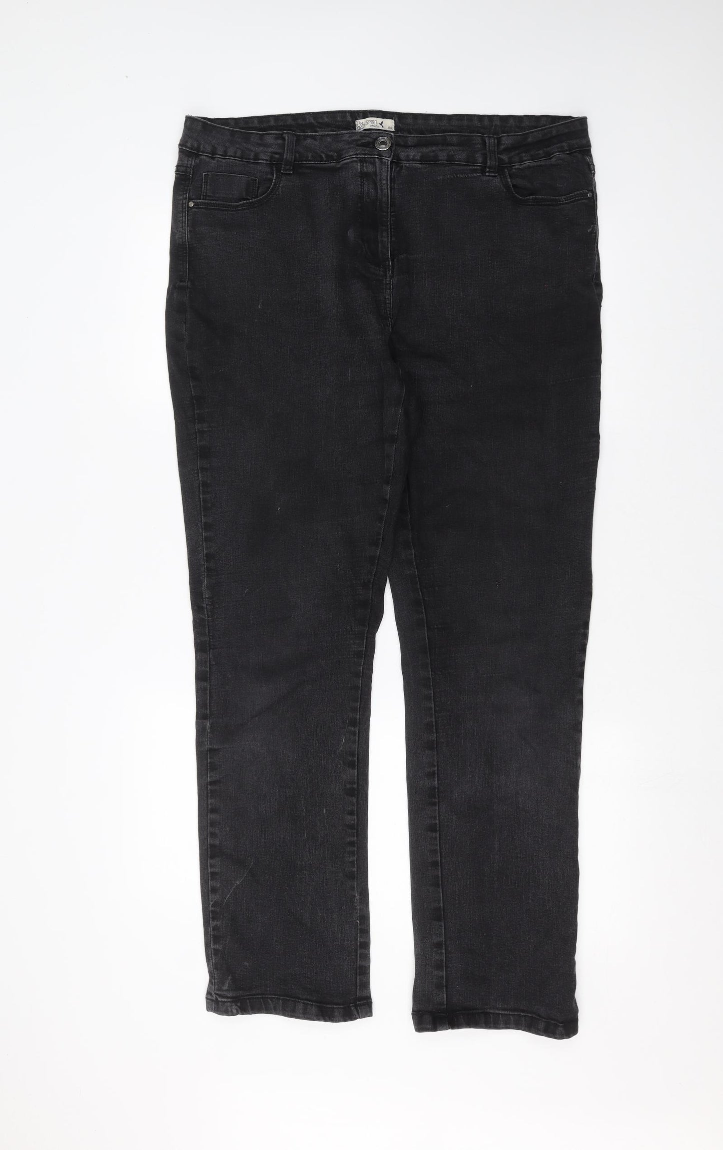 M&Co Womens Black   Straight Jeans Size 18 L29 in