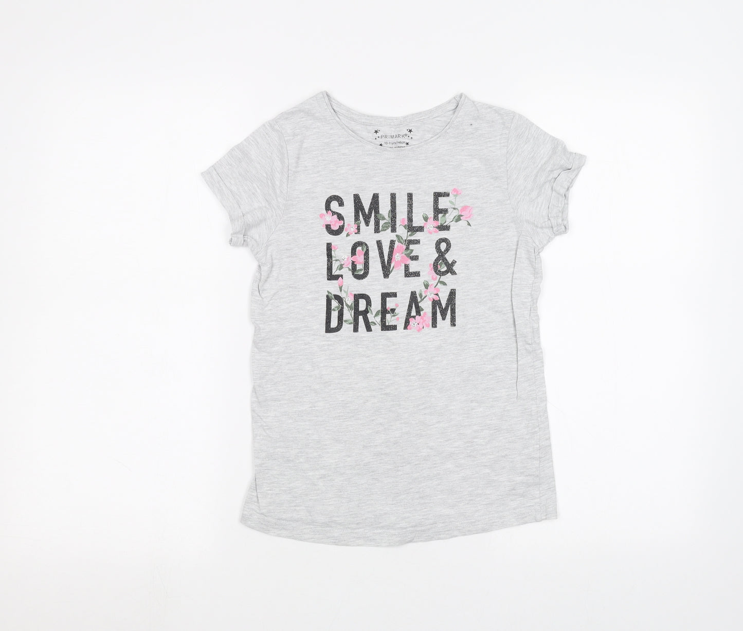 Primark Girls Grey   Basic T-Shirt Size 10-11 Years
