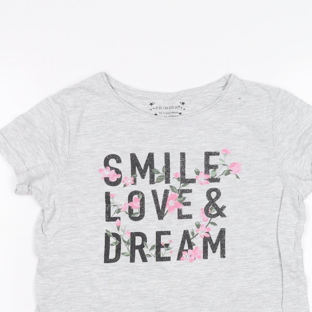 Primark Girls Grey   Basic T-Shirt Size 10-11 Years