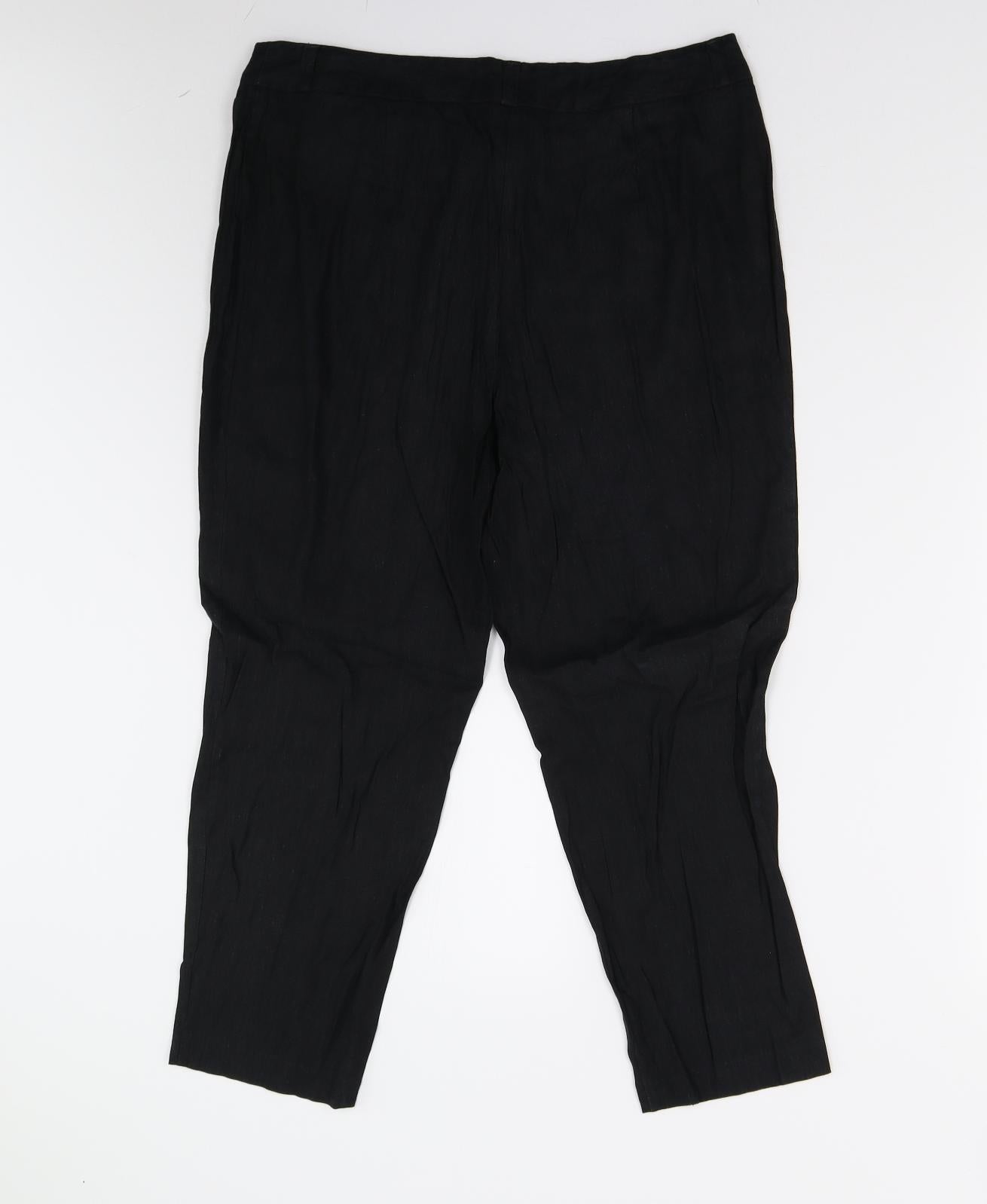 M&S Womens Black   Trousers  Size 14 L23 in - Short