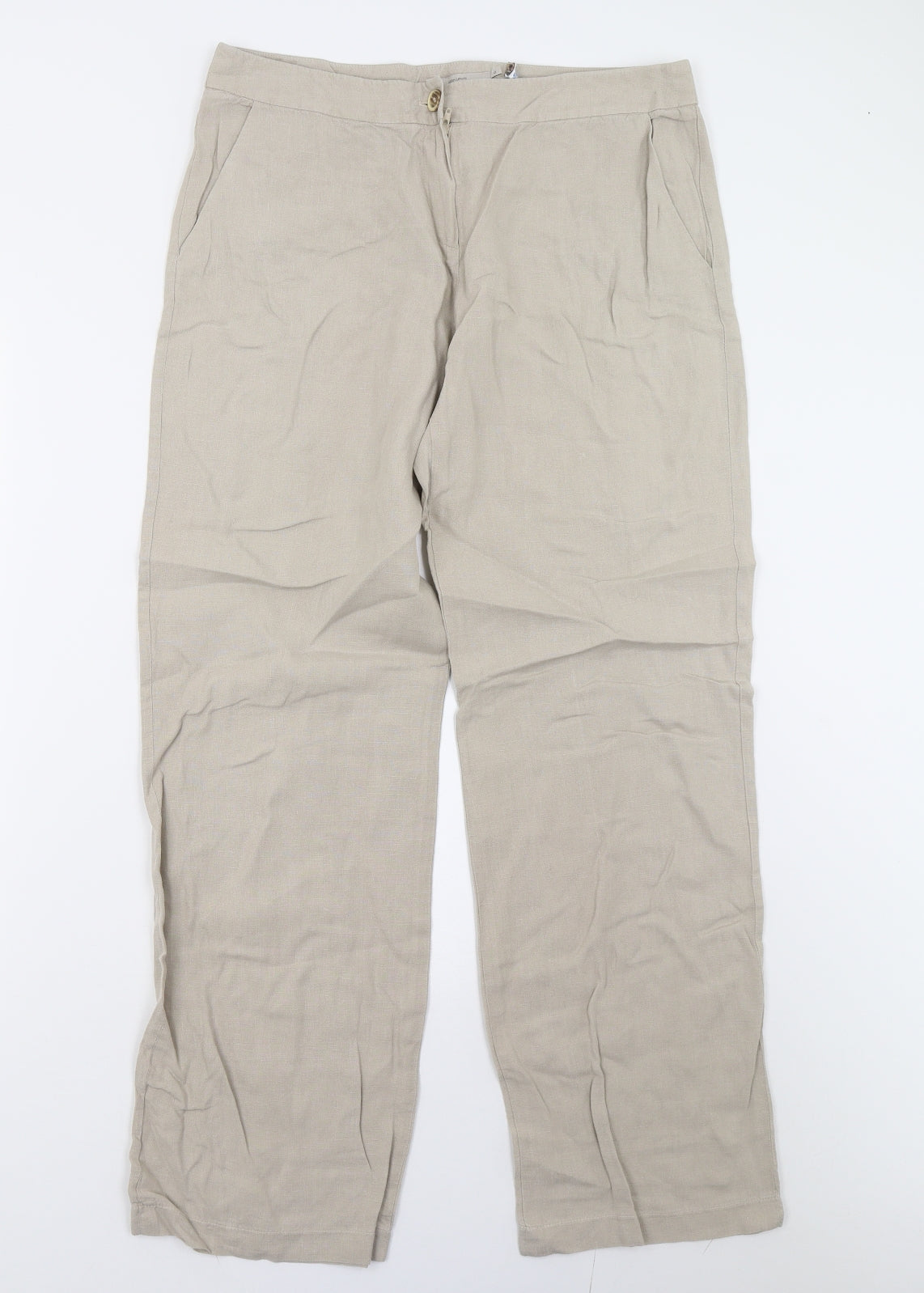 John Lewis Womens Beige   Trousers  Size 12 L31 in