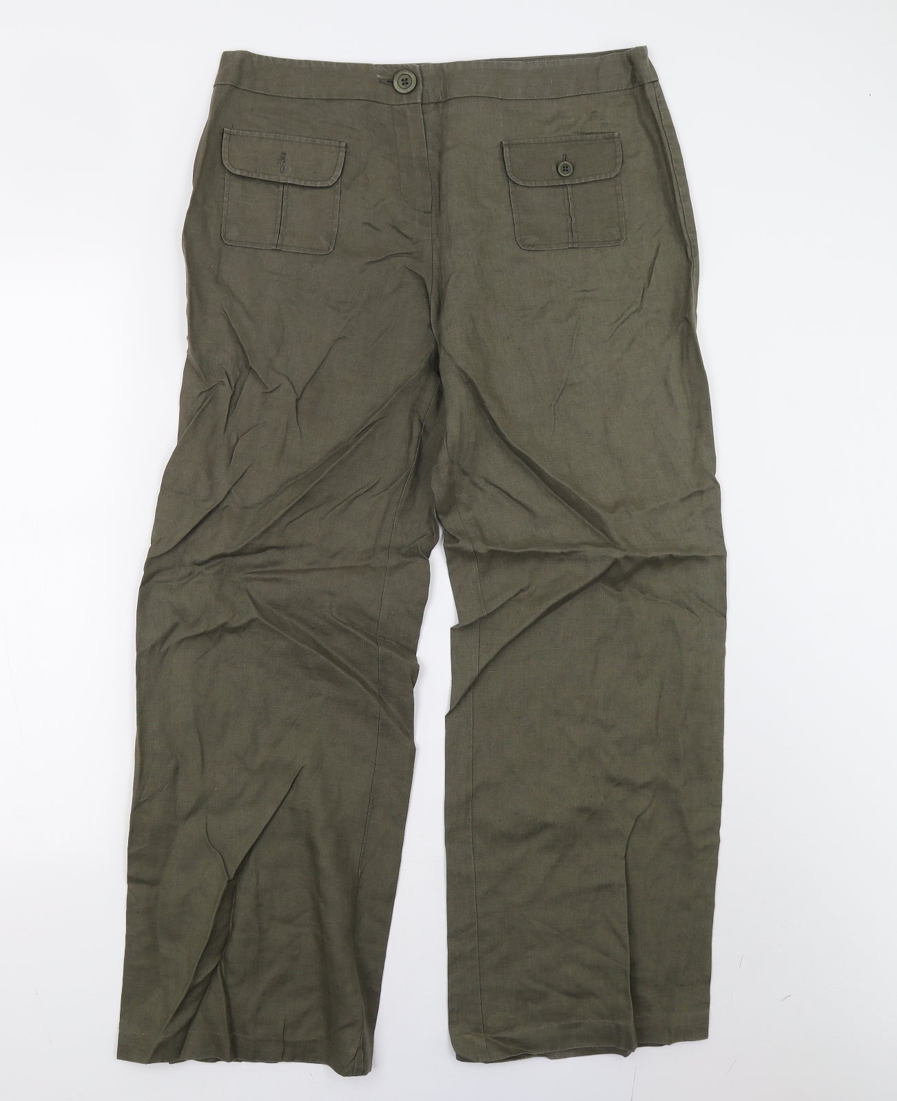 M&S Womens Green   Trousers  Size 14 L29 in