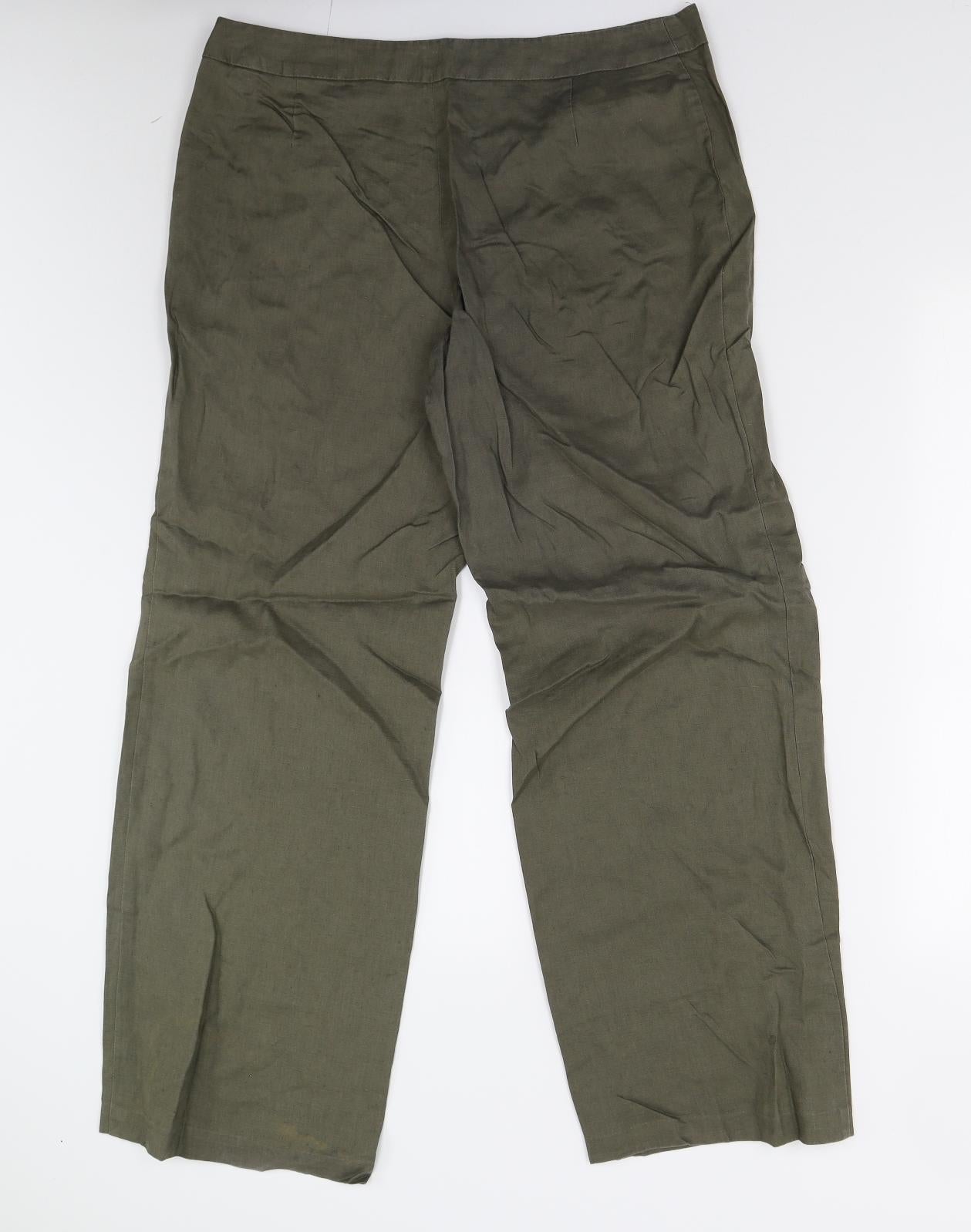M&S Womens Green   Trousers  Size 14 L29 in