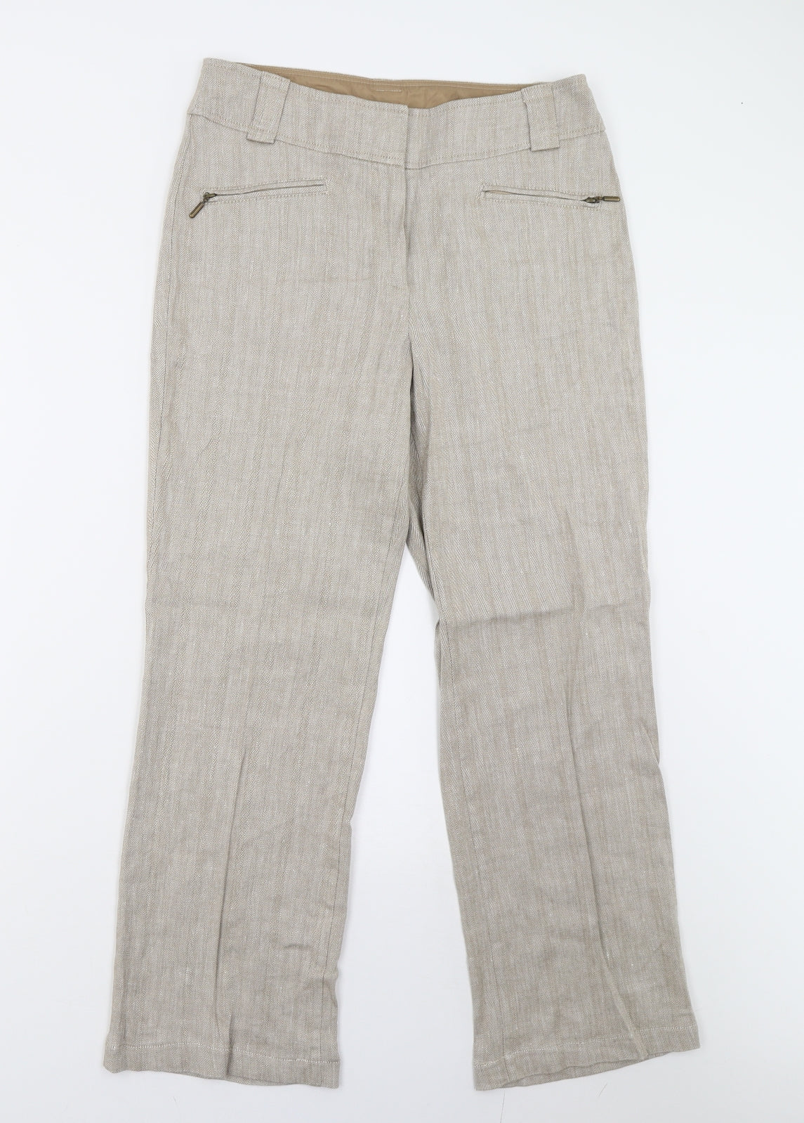 M&S Womens Beige   Trousers  Size 12 L27 in - Short