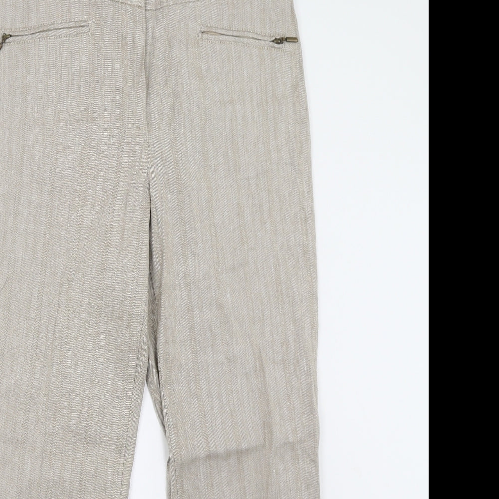 M&S Womens Beige   Trousers  Size 12 L27 in - Short