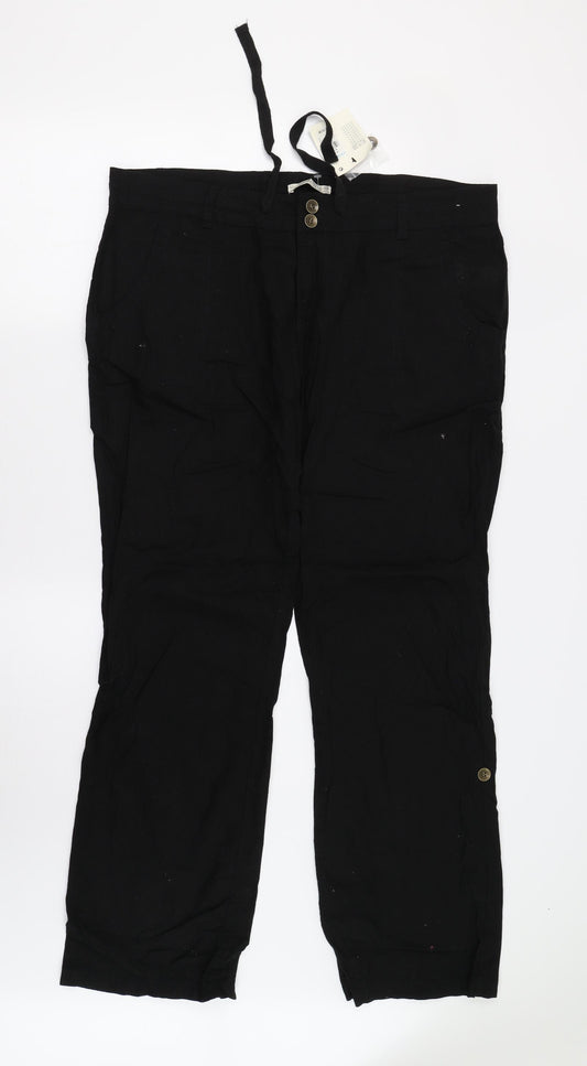 Front view of Primark women’s black trousers, size UK 16, 32-inch leg