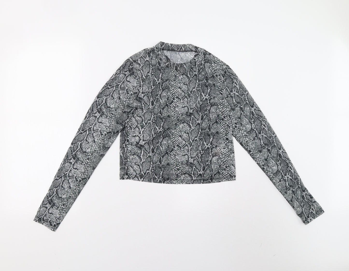 Primark Womens Grey Animal Print  Basic Blouse Size 10