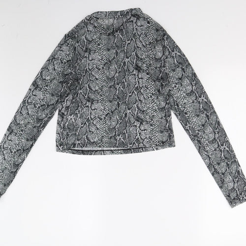 Primark Womens Grey Animal Print  Basic Blouse Size 10