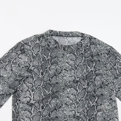 Primark Womens Grey Animal Print  Basic Blouse Size 10