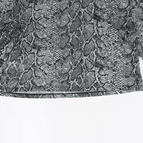 Primark Womens Grey Animal Print  Basic Blouse Size 10