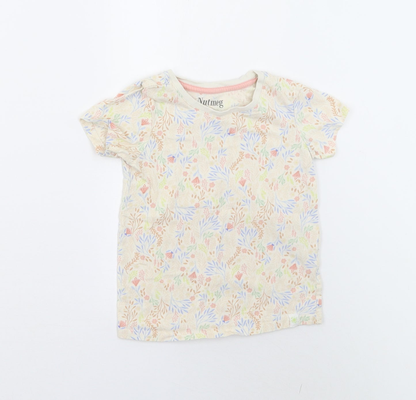 Nutmeg Girls Multicoloured Floral  Basic T-Shirt Size 4-5 Years
