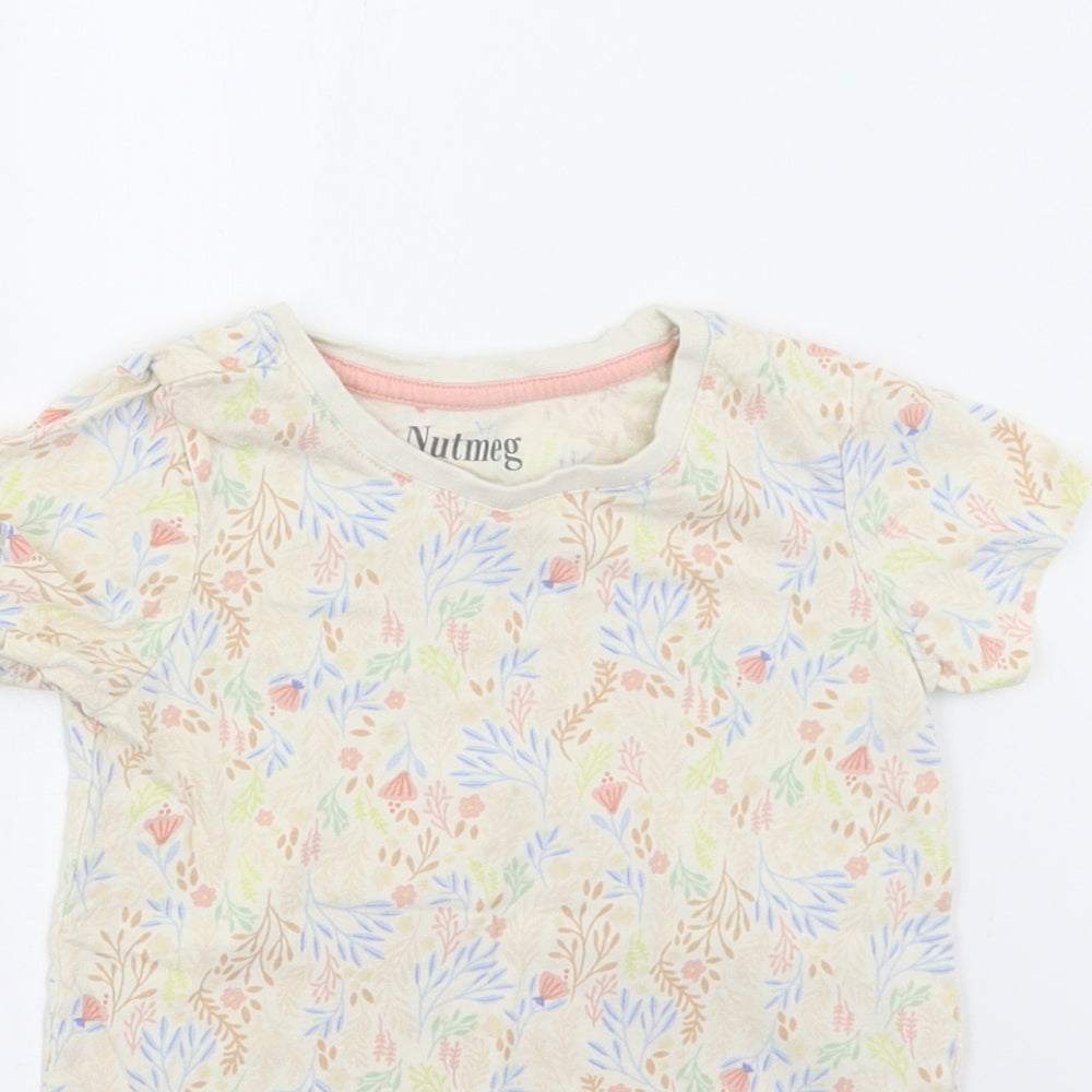 Nutmeg Girls Multicoloured Floral  Basic T-Shirt Size 4-5 Years